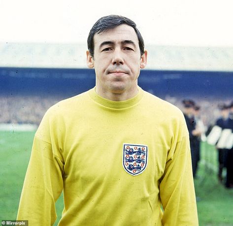 England legend Banks pictured in 1967 —a year after England lifted the World Cup trophy... Peter Bonetti, 1966 World Cup Final, Gordon Banks, 1970 World Cup, Players Wives, 1966 World Cup, World Cup Trophy, National Stadium, Stoke City