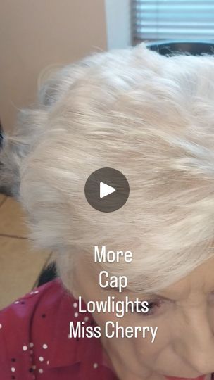 13K views · 1.5K reactions | Last week we did cap Lowlights for Miss Cherry to take the edge off the stark white that we had grown out. It wasn't quite enough lowlights, so today we added more. 

 7A + 10
.
.
.
#hair #hairlowlights #Lowlights #caplowlights #haircolor #white-haired #salons #hair art #hairartist #salonsuite #hair followers #instahair #instasalon #hairsalon #hairfollowers #salonfollowers #hursttexas #76053 #seasonedstylist #seasonedhairdresser #old-school #lowlightedhair | Zini 💟Hurst TX | Trout Recording · Camel Lowlights In White Hair, Lowlights On White Hair, Lowlights For White Hair, White Hair With Lowlights, Natural White Hair, Low Lights Hair, Artistic Hair, Grow Out, Hair Art