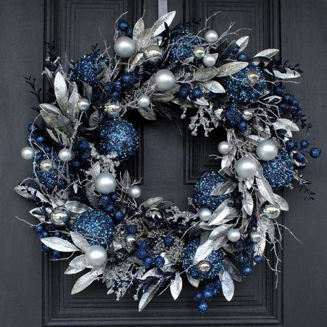 This color combination is one of my fiancee's favorite.
*
*
I linked the ornaments for you to recreate this look. We all love more than a little DIY Wreaths Darby Creek Trading, Elegant Christmas Trees Blue, Blue And White Deco Mesh Christmas Wreath, Christmas Wreaths 2022 With Blue, Long Ribbon Christmas Wreath Front Door Blue, Navy Blue And Rose Gold Christmas Wreath, Blue Poinsetta Wreath, Blue Door With Christmas Wreath, Christmas Wreaths Darby Creek Trading