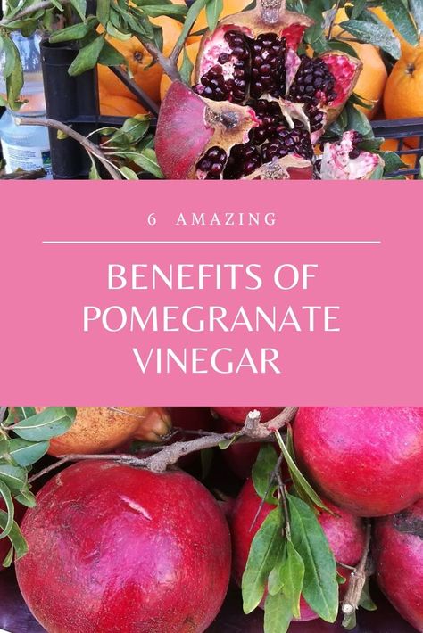 Health Benefits of Pomegranate Vinegar (With Recipes) Pomegranate Vinegar, Benefits Of Vinegar, Health Benefits Of Pomegranate, Balsamic Vinegar Recipes, Vinegar Benefits, Vinegar Uses, Yum Recipes, Pomegranate Fruit, Health Conscious