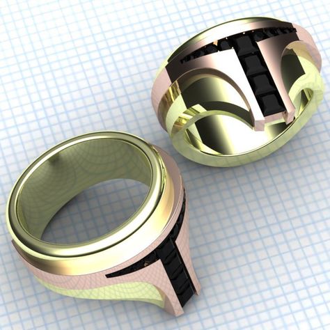 Star Wars Boba Fett Hunter Ring Geeky Wedding Rings, Hunter Rings, Sci Fi Jewelry, Geeky Wedding, Star Wars Jewelry, Male Jewelry, Star Wars Wedding, Gents Ring, Geek Jewelry