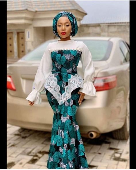 Ankara Dress Styles For Hijab, Ankara Dress Styles For Mothers, Arewa Hausa Ankara Skirt And Blouse, Ankara And Lace Combination Styles, Hausa Fashion, Ankara And Lace Combination, Lace Combination Styles, Hausa Ankara Skirt And Blouse, Ankara And Lace