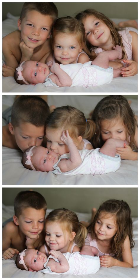 Diy Siblings Photoshoot At Home, Family Pics With Newborn Older Siblings, Newborn Family Pictures With 3 Siblings, Newborn Photos 3 Siblings, Newborn And 3 Sibling Photo Ideas, Newborn Photography Family Of 6, Newborn Photo Siblings, Family Of 5 Newborn Photos, Sibling Pics With Newborn