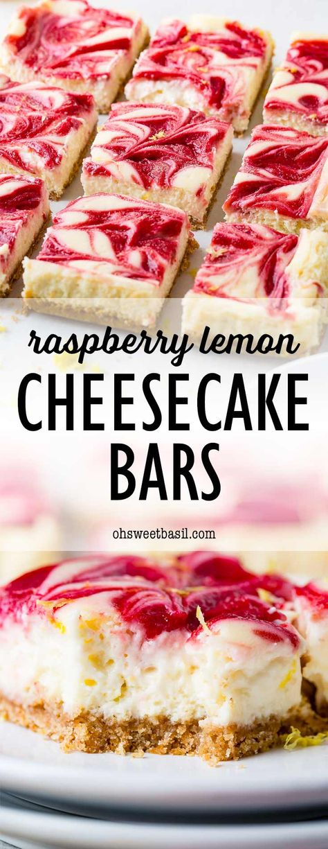 Raspberry And Cream Cheese Desserts, Cheesecake Treats, Raspberry Lemon Cheesecake, Raspberry Recipe, Lemon Raspberry Cheesecake, Raspberry Cheesecake Bars, Lemon Cheesecake Recipes, Lemon Cheesecake Bars, Raspberry Desserts