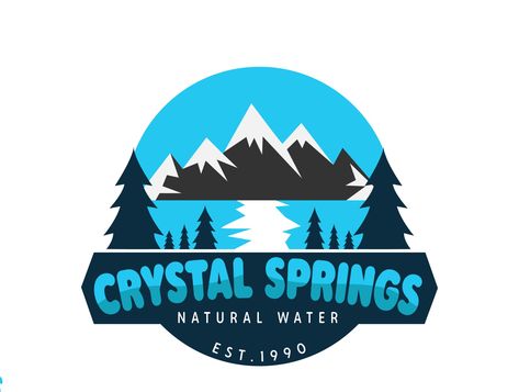 Water Company Logo, Sparkling Water Drinks, Spring Logo, Crystal Springs, Water Company, Water Logo, Drinks Brands, Bottle Water, Company Logo Design