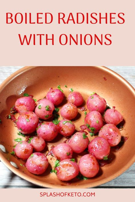 Roasted Radishes, Radish Recipes, Low Carb Side, Bacon And Cheese, Low Carb Sides, Crumbled Bacon, Vegetable Side, Bacon Cheese, Radishes