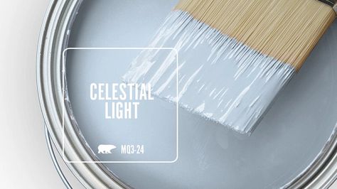 Light Blue Behr Paint Colors, Behr Celestial Light, Behr Light Blue Paint Colors, Blue Behr Paint, Behr Lyric Blue, Lyric Blue Behr Paint, Beachy Blue Paint Colors Behr, Dolphin Blue Paint Behr Bedroom, Behr Cornflower Blue