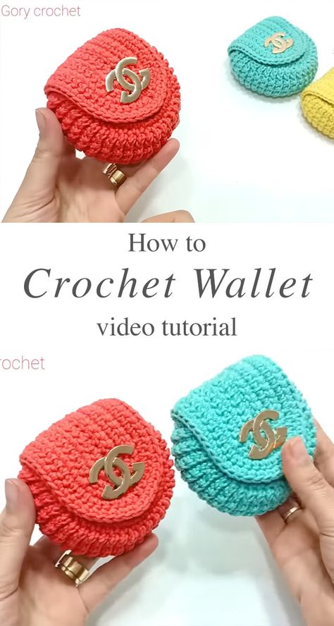 Crochet Small Wallet: A Delightful Crafting Journey - CrochetBeja Coin Purse Crochet Pattern, Crochet Wallet, Crochet Pillow Cover, Pineapple Crochet, Crochet Videos Tutorials, Crochet Bags Purses, Knitting Videos, Lace Headbands, Crochet Rose