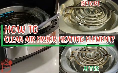 Clean the Air Fryer Heating Element Clean Air Fryer, Uses For White Vinegar, Cleaning Pans, Soft Kitchen, Air Fry Recipes, Fry Recipes, Homemade Cleaning Solutions, Cleaning House, Kitchen Images