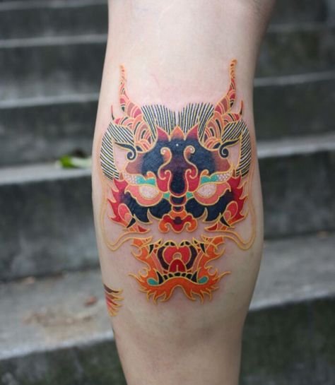 Tattoo Wizard, Korea Tattoo, Korean Tattoo, Tropical Tattoo, Temple Tattoo, Colored Tattoo Design, Korean Tattoo Artist, Dragon Tattoo Art, Korean Tattoos