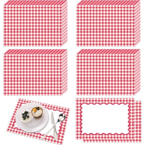 PRICES MAY VARY. Adequate to Meet Your Needs: you will receive 50 pieces of rustic placemats in total; The quantity is sufficient for you to apply and replace, and can easily meet your daily use and other requirements Proper Dimension to Apply: the size of these disposable placemats is about 13.4 x 9.45 inches/ 34 x 24 cm, appropriate and convenient for you to use, bringing you a nice and satisfying dining experience Serviceable and Lasting: the paper placemats are made of quality paper, reliabl Rustic Placemats, Farmhouse Placemats, Picnic Bbq, Dinner Party Table, Gingham Fashion, Paper Placemats, Paper Table, Table Setting Decor, Dinner Table Setting