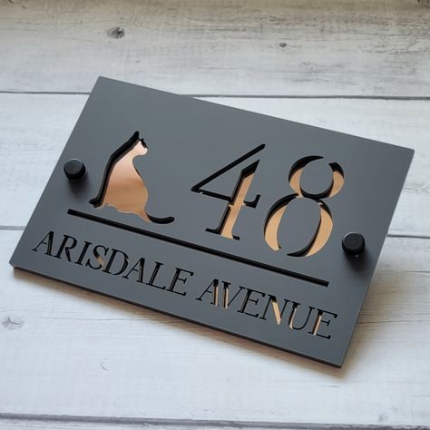 House Number Plate, Diy Mug Designs, House Number Plates, Name Plate Design, Address Signs, Diy Mugs, Door Design Modern, Door Numbers, House Number Sign