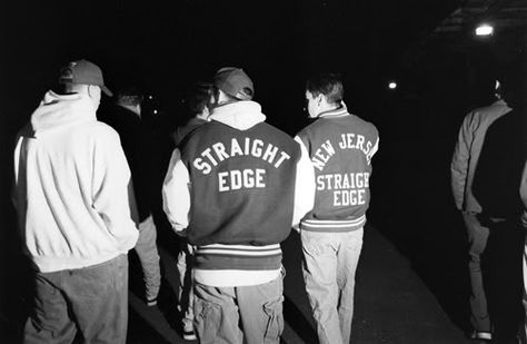 From a fashion blog? Straight Edge Punk, Varsity Jackets, Punk Scene, Hardcore Punk, Kids Items, Cool Jackets, Straight Edge, Milky Way, Trending Memes