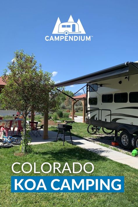 Colorado KOA Camping Koa Camping, Koa Campgrounds, Colorado Cabins, Western Colorado, Camping Cabins, Cement Patio, Best Campgrounds, Glenwood Springs, Tent Site