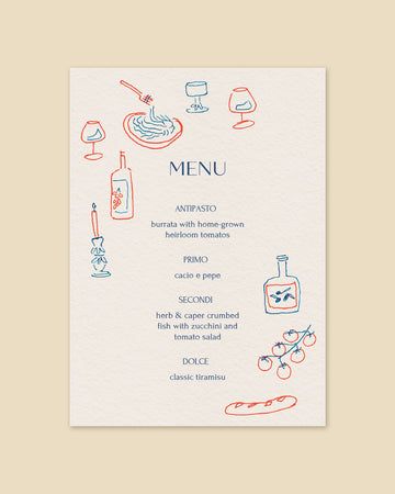 Handmade Menu Card, Dinner Party Menu Design, Party Menu Design, Dinner Menu Design, Dinner Party Menu Ideas, Dinner Menu Template, Quirky Invitations, Menu Design Inspiration, Menu Illustration