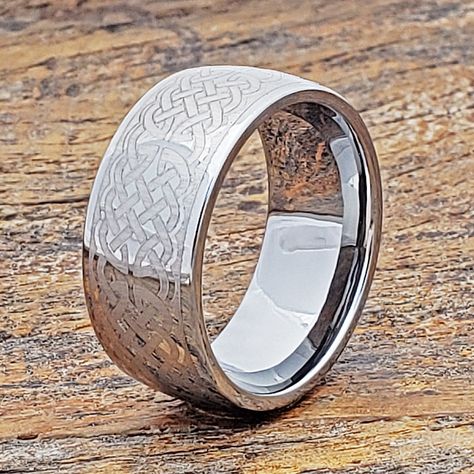 Mens Celtic Rings, Celtic Knot Wedding, Irish Ring, Celtic Wedding Bands, Unique Mens Rings, Irish Rings, Wedding Band Styles, Celtic Ring, Celtic Knot Ring