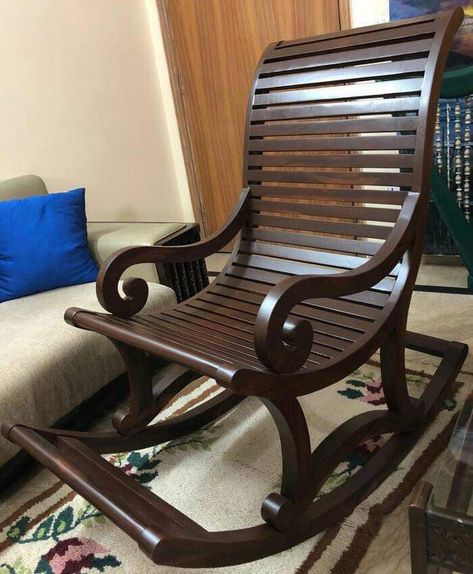 Swing Chair Bedroom, Rocking Chair Makeover, Rocking Chair Plans, Sofa Design Wood, House Main Gates Design, Luxury Furniture Sofa, Front Door Design Wood, Wood Bed Design, Chair Design Wooden