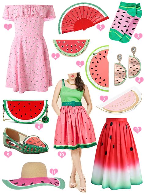 wishlist wednesday Watermelon Inspired Outfit, Fruit Themed Outfits, Watermelon Clothes, Watermelon Fashion, Wishlist Wednesday, Fruit People, Watermelon Festival, Watermelon Outfit, Watermelon Patch