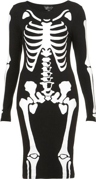 Skeleton Dress, Black Halloween Dress, Printed Bodycon Dress, Fashion Victim, Halloween Fashion, Topshop Outfit, Grunge Style, Halloween Dress, Dark Fashion