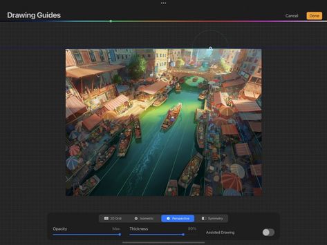 Drawing Assist - Procreate® Handbook Procreate Perspective, Perspective Guide, Realistic Objects, Types Of Perspective, Three Point Perspective, One Point Perspective, Drawing Guide, Vanishing Point, Point Perspective