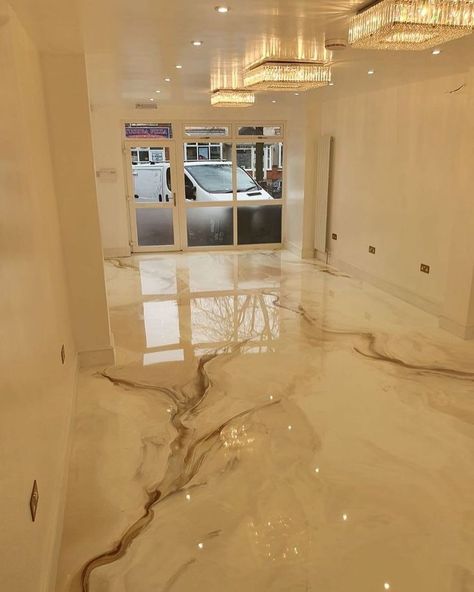 Epoxy Floor Designs, Flooring Modern, Epoxy Resin Flooring, Resin Flooring, Marble Flooring Design, Metallic Epoxy Floor, Concrete Stained Floors, Marble Floors, Living Room Tiles