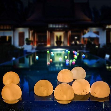 Floating Lights In Pool, Floating Pool Candles, Wedding Pool Party Decorations, Pond Party, Moon Nightlight, Floating Pool Lights, Wedding Pool Party, Pool Pond, Floating Decorations