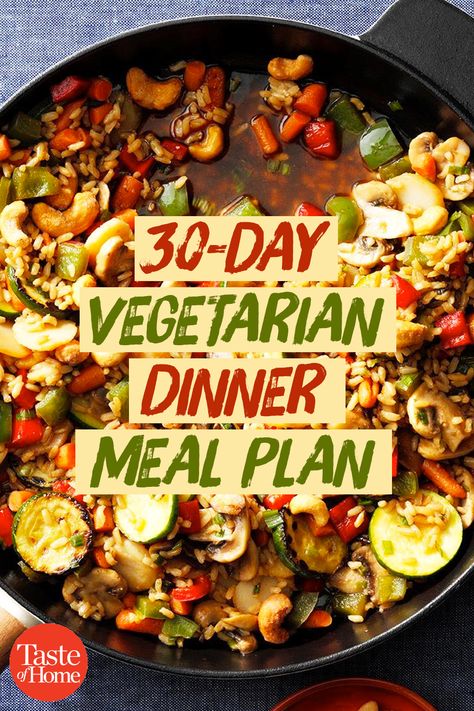 Dinner Meal Plan, Vegetarian Recipes Dinner Healthy, Vegetarian Meal Plan, Easy Vegetarian Dinner, Vegetarian Meal Prep, Paleo Meal Plan, Vegetarian Menu, Dinner Meal Prep, Dinner Meal