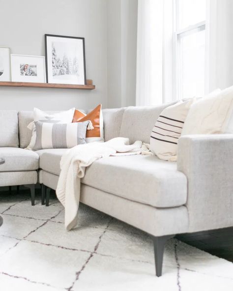 REVIEW: West Elm Andes Sectional - VIV & TIM West Elm Sectional, Deep Sectional Sofa, West Elm Sofa, Elm Furniture, West Elm Furniture, Minimal Living Room, Modern Minimalist Living Room, Minimal Living, Sofa Review