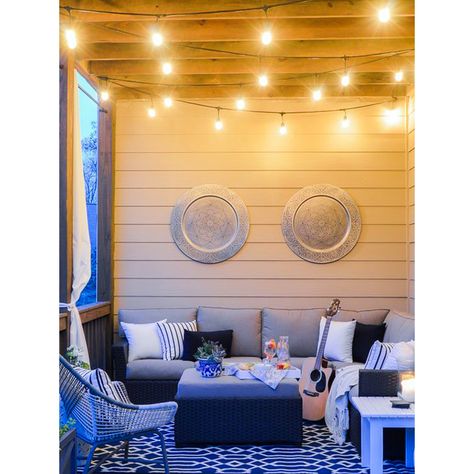 Porch String Lights, Led Patio Lights, Gazebo Lighting, White Gazebo, White Porch, Hanging String Lights, Led String Lights Outdoor, Waterproof Led Lights, Balcony Lighting