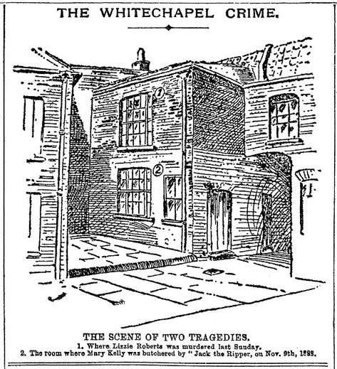 Miller's Court. November 9th 1888, Mary Jane Kelly was murdered here. In 1898, Elizabeth Roberts, and in 1909, Kitty Ronan were murdered here. Jack The Ripper Identity, Mary Jane Kelly, Benjamin Zephaniah, Elizabeth Roberts, Historical London, Victorian England, November 9th, Old London, Working Class