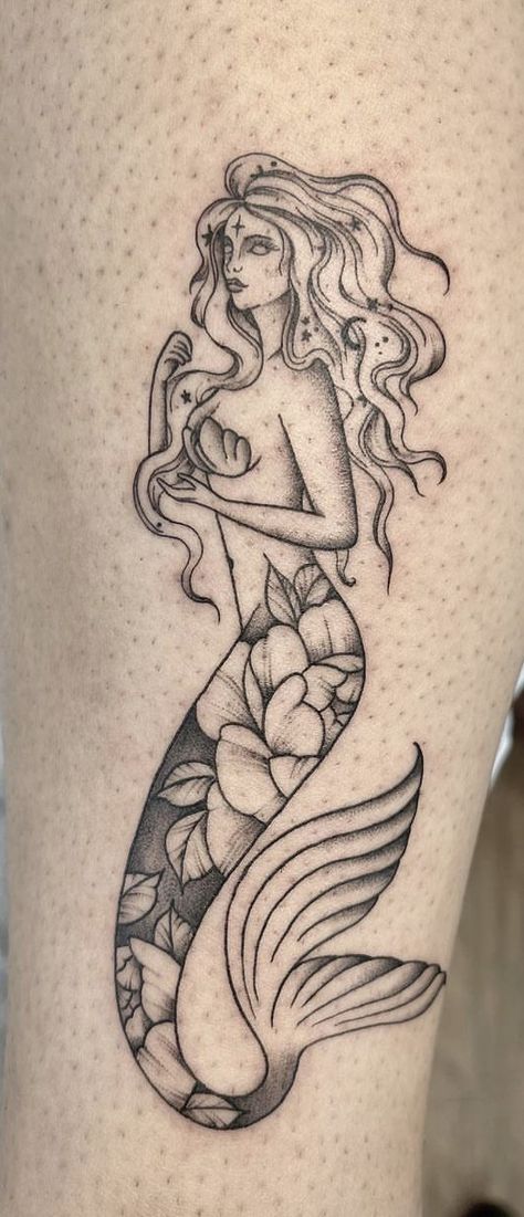 Ornamental Mermaid Tattoo, Mermaid Scale Tattoos, Floral Mermaid Tattoo, Mermaid Sitting On A Rock Tattoo, Feminine Mermaid Tattoo, Reverse Mermaid Tattoo, Abstract Mermaid Tattoo, Boho Mermaid Tattoo, Mermaid Leg Tattoos Women