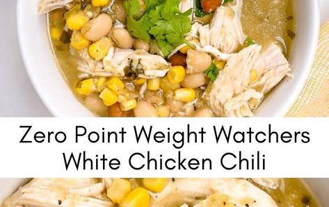 This super easy to make Weight Watchers White Chicken Chili has zero Freestyle Smartpoints and taste so so good. It's a seriously delicious... Weight Watchers White Chicken Chili, Healthy White Chicken Chili, Weight Watchers Chili, White Chicken Chili Recipe Crockpot, My Crazy Good Life, Chili Recipe Stovetop, White Chicken Chili Healthy, Weight Watchers Casserole, Chunky Chef