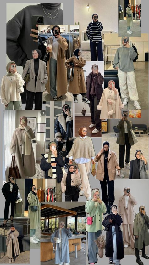 Mixed combination models “” Winter Muslimah Outfit, Simple Soiree Blouses Hijab, Outfit Hijab Winter, Hijab Streetwear, Blouse Hijab, Simple Winter Outfits, Muslimah Outfit, Travel Clothes, Winter 23