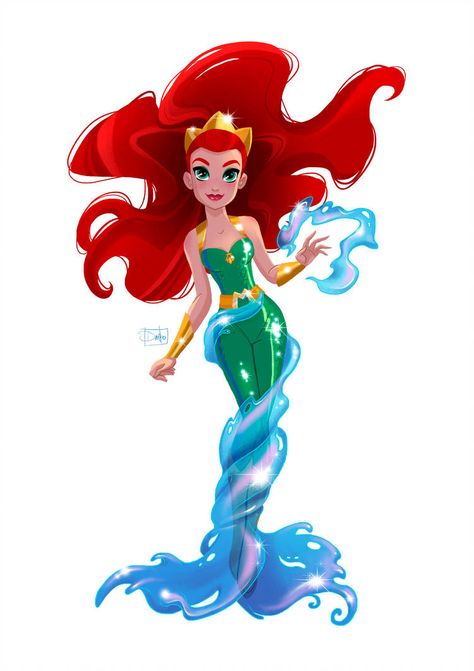 Image Princesse Disney, Dc Super Hero Girls, Disney Ariel, Hero Girl, Arte Disney, Girl Superhero, Ariel The Little Mermaid, Mermaid Art, Arte Fantasy