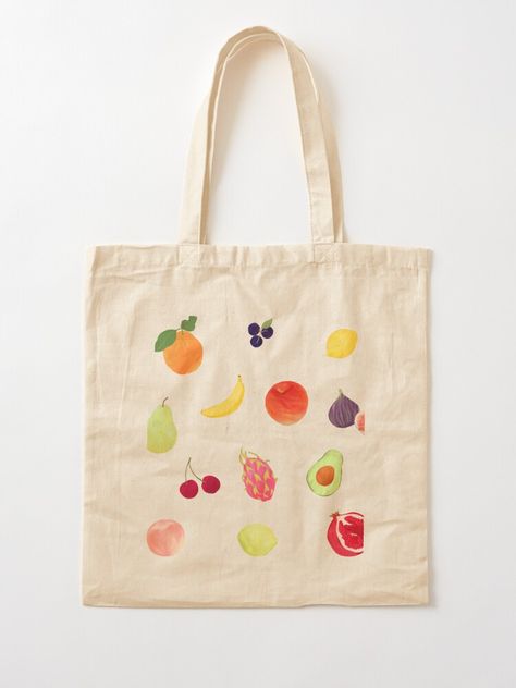 Fruit Tote Bag, Bachelorette Party Tote Bags, Diy Tote Bag Design, Handpainted Tote Bags, Totes Ideas, Pink Fruit, Diy Tote, Grocery Tote Bag, Painted Tote