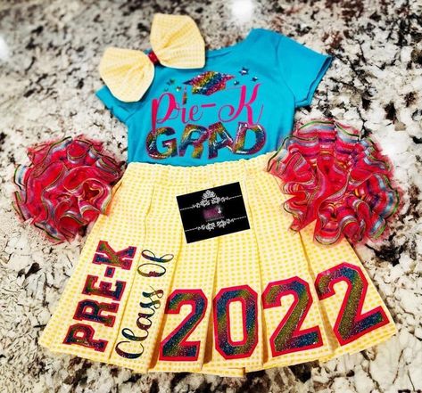 Prek Graduation, Kid Birthday Outfits, Birthday Skirt, Grad Outfits, Uniform Ideas, Pre K Graduation, 10 Birthday, Graduation Outfits, Skater Dresses