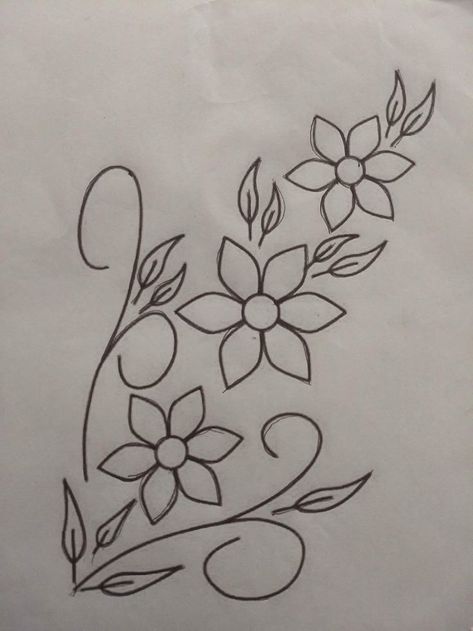 Hand Embroidery Patterns Flowers Drawings, Easy Flower Drawings Simple, Embroidery Designs Drawing, Flower Pattern Drawing, Native Beading Patterns, Birds Embroidery Designs, Flower Drawing Design, Hand Embroidery Patterns Flowers, Handmade Embroidery Designs