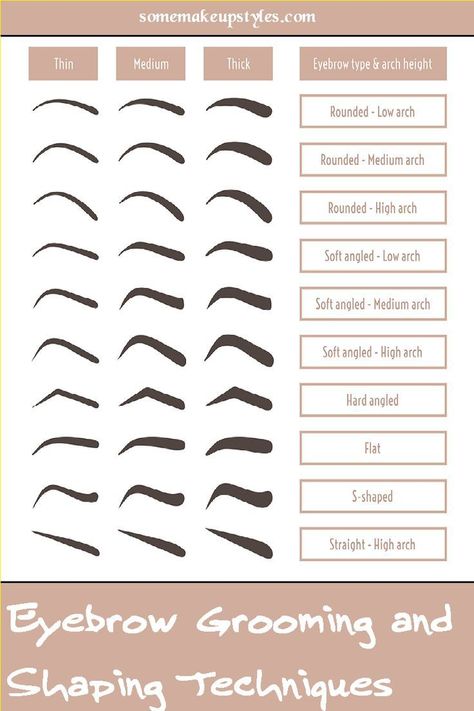 High Arch Eyebrows, Brow Types, Eyebrow For Round Face, Round Eyebrows, How To Do Brows, Different Eyebrow Shapes, Types Of Eyebrows, Instagram Brows, Arch Brows