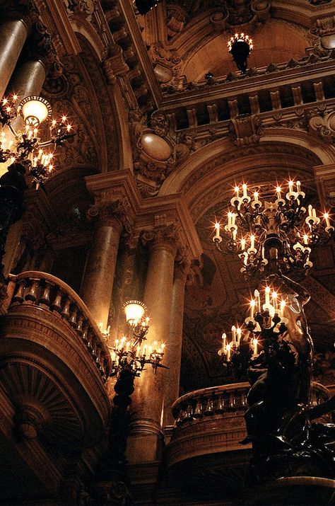 Opera House, Paris, France Opera House Paris, Era Victoria, Paris Opera House, Dark Acadamia, Istoria Artei, A Night At The Opera, Castle Aesthetic, Hogwarts Aesthetic, Gold Aesthetic