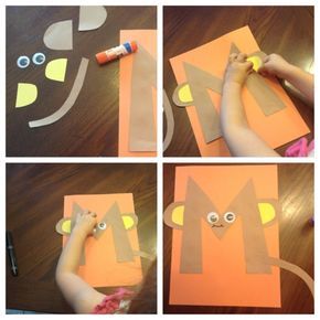 Letter M Monkey Craft, M Is For Monkey Craft, Monkey Activities For Preschool, M For Monkey, M Is For Monkey, Letter M Crafts, Summer Crafts For Toddlers, Preschool Letter Crafts, Letter Book