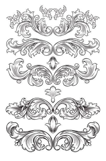 Baroque Illustration, Baroque Filigree, Baroque Tattoo, Baroque Motifs, Engraving Designs, Motif Baroque, Filigree Tattoo, Ornament Drawing, Style Baroque