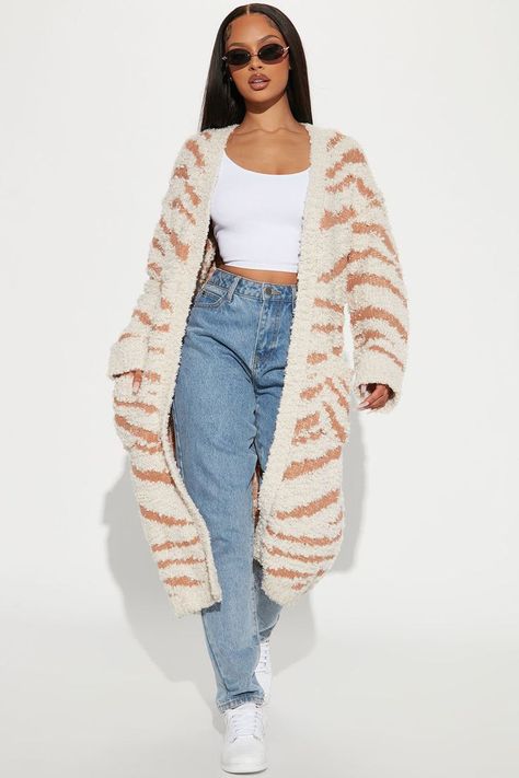 Boucle Knit, Cardigan Outfit, Fashion Nova Outfits, Cozy Cardigan, Duster Cardigan, Casual Chic Outfit, Baddie Outfits Casual, Women Hoodies Sweatshirts, Lookbook Outfits