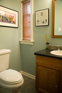 75 Green Powder Room with a Two-Piece Toilet Ideas You'll Love - June, 2023 | Houzz Green Powder Room Ideas, Green Powder Room, Toilet Ideas, Half Bath Remodel, Powder Room Ideas, Powder Room Decor, Powder Room Design, Green Powder, Half Bath