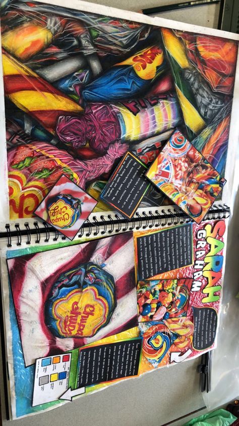 Artist Research Page Based On Sarah Graham And Sampling. Brainstorm Art Gcse, Level 3 Art And Design, Gcse Art Artists Research Page, Gcse Art Sketchbook Food Theme, Gcse Art Shopping Theme, Final Design Ideas Art Gcse, Gcse Art Sketchbook Artist Research Sarah Graham, Gcse Art References, Colour Studies Gcse Art