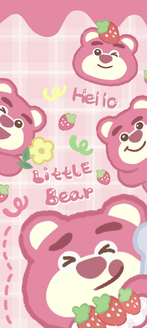 Labubu Wallpaper, Wallpaper Lotso, Lotso Bear, Hello Bear, Bear Pink, Cute Laptop Wallpaper, Pola Kartu, Iphone Lockscreen, Pink Wallpaper Iphone