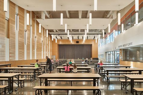 Hazel Wolf K-8 E-STEM School , Seattle Public Schools - NAC Architecture: Architects in Seattle & Spokane, Washington, Los Angeles, California Elementary Cafeteria Design, Academy Building, Malibu High School, School Floor Plan, Stem School, School Hall, School Awards, Sustainable Building, Open Staircase