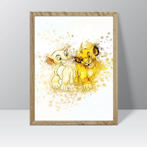 Watercolour Splash, Baby Simba, Lion King Baby, Simba And Nala, Digital Painting Techniques, King Baby, Beautiful Nursery, Watercolor Splash, Gifts For New Parents