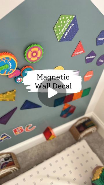 Melissa Kate on Instagram: "Comment PLAY for a discount code and link! 🎉   This multifunctional wall decal from @modimodu.official has been the perfect addition to the playroom 😍 It takes up no space and makes the wall usable. It’s easy to install (took me 5 minutes) and can be used as a magnetic or dry erase board. Pretty and practical! 🙌 Make sure you're following to receive the link. ❤️ . . . . . #stem #toddlerplay #toddleractivities #playroomideas #kidsactivities #asmr #viral #toyideas #giftideas #toddler #kidsactivities #smallbusiness #momhack #playroomhacks #indooractivities #playroommakeover #playroomdesign #playroomorganization #playroomgoals  #magnetwall #verticalplay #montessori #modimodu #magnatiles #tokimats #magneticplay #playroominspo #playroominspiration #preschoolplay #p Magnetic Board For Playroom, Magnatiles Wall, Magnetic Wall Playroom, Magnetic Wall For Kids, Magnetic Wall Ideas, Ikea Magnetic Board, Chalkboard Wall Playroom, Magnet Board Kids, Magnetic Wall Board