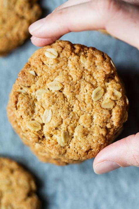 Vegan Anzac biscuits - Lazy Cat Kitchen Lazy Cat Kitchen, Vegan Biscuits, Cat Kitchen, Anzac Biscuits, Vegan Recipes Videos, Lazy Cat, Healthy Food List, Anzac Day, Vegan Treats