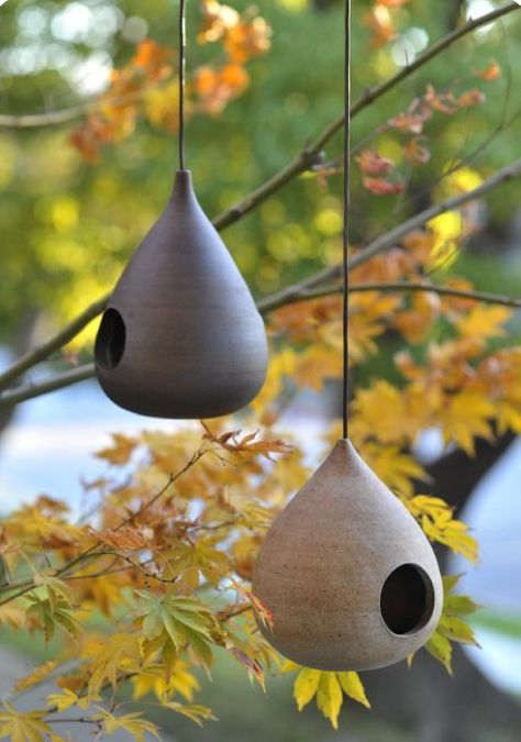 Wheel Thrown Bird House, Ceramics For The Garden, Pottery For The Garden, Pottery Bird Houses, Pottery Bird Feeders, Beginner Pottery Projects, Beginner Pottery Wheel Projects, Bird House Designs, Pottery Wheel Projects